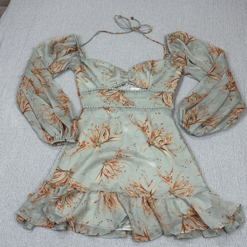 Saints &‎ Secrets Ruffle Green Floral Dress XS